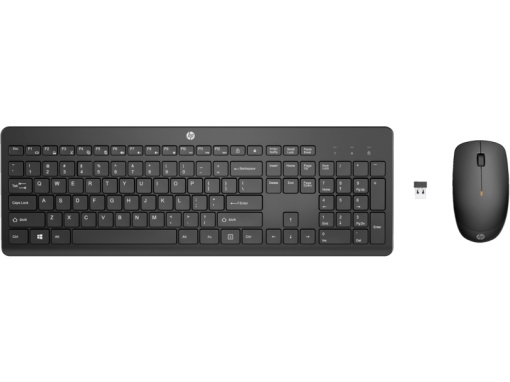 HP 235 Wireless Mouse and Keyboard Combo, Culoare: Negru, Dimensiuni: 44 x 14,62 x 2,76 mm (tastatură); 6,33 x 11,5 x 3,62 cm (mouse), Greutate: 0,5 kg (tastatură); 0,06 kg (mouse), Garantie 1 an