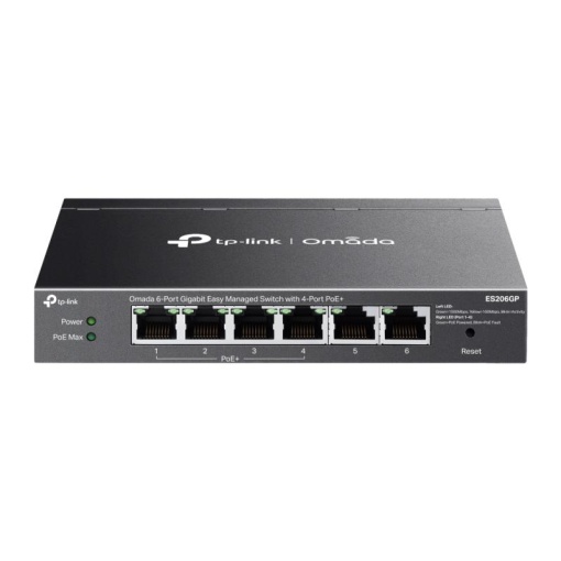 Omada 6-Port Gigabit Easy Managed Switch with 4-Port PoE+ PORT: 4× Gigabit PoE+ Ports, 2x Gigabit Non-PoE Ports SPEC: 802.3at/af, 65W PoE Power, Desktop Steel Case and Fanless FEATURE: Integration with Omada SDN Controller and Omada Cloud Essentials,