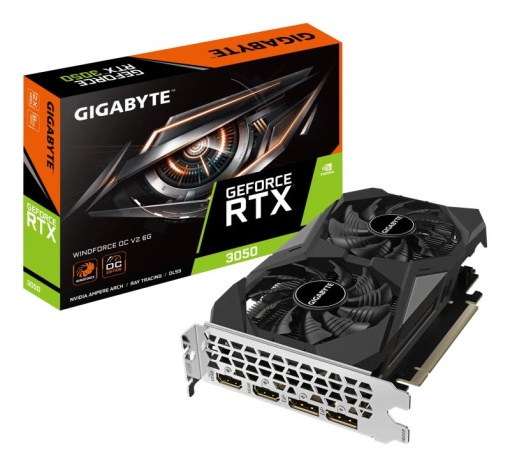 Placa Video GIGABYTE GEFORCE RTX 3050 WINDFORCE OC V2 6GB GDDR6 96 bit, PCIE 4.0, 2x DP 2x HDMI