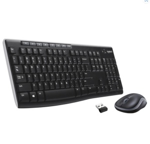 Kit Wireless tastatura si mouse Logitech Mk270, taste numerice, negru