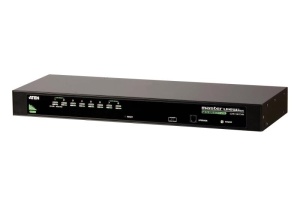 KVM Rack Aten ATEN CS1308-AT-G. Tastatură de tip port: USB, PS/2, Mouse tip de port: USB, PS/2, Video Type portul: VGA. Tip HD: QXGA, Rezoluţia maximă: 2048 x 1536 Pixel, Interval scanare: 1,255 s. Culoarea produsului: Negru, Capacitate portbagaj: 1U,