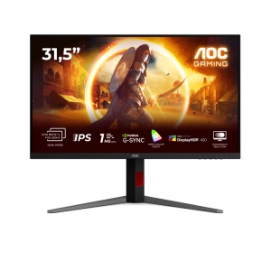 Monitor AOC 31.5" U32G4U, Diagonal (inch): 31.5, Diagonal (cm): 80, Aspect ratio: 16:9, Panel: Fast IPS, Resolution: 3840x2160, Refresh Rate: 160Hz, Response time GtG: 1ms, Response time MPRT: 0.5ms, Brightness (max): 450 cd/m², Contrast (static) :