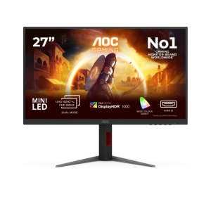 Monitor Gaming AOC U27G4XM, 27", 3840 x 2160 pixeli, Black, Red, 3 ani Garantie