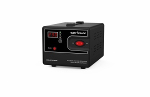 Stabilizator de tensiune Serioux Servo 124-2000VA, putere 2000VA/1200W, tip servo motor, transformator toroidal+ Servo motor, interval tensiune intrare 150V ~ 260V, interval frecvența intrare 45Hz ~ 65Hz, tensiune de ieșire 230V, precizie de ieșire ±3%,