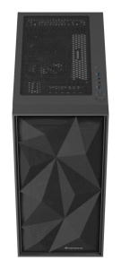 Carcasa GENESIS DIAXID 605F Mid Tower NEGRU, Tempered Glass, Sloturi Expansiune 7, Drive Bays: 2x3.5" 3x2.5", Ventilatoare Suportate: 8 (spate: 1x120mm, fata: 3x120mm sau 3x140mm, sus: 2x120mm sau 2x140mm, jos: 2x120mm), Ventilatoare Incluse: 5 (spate: - Img 4