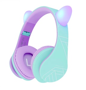 Casti Over-ear PowerLocus KidsCat, Wireless/Wired, Multicolor