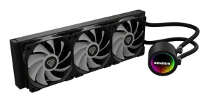 Cooler Procesor GENESIS HYDRA 360 ARGB NEGRU, dimensiune radiator 397x120x27mm, 3 ventilatoare ARGB, Viteza ventilatoare: 500-1550 RPM, Airflow ventilatoare: 80 CFM, Suport AMD: AM4/AM5, suport INTEL: LGA 1151/1156/1150/1200/1700/1851 - Img 6