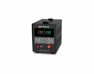 Stabilizator de tensiune Serioux Relay 101-1000VA, putere 1000VA/600W, tip releu, transformator toroidal, interval tensiune intrare 150V ~ 260V, interval frecvența intrare 45Hz ~ 65Hz, tensiune de ieșire 230V, precizie de ieșire +4,-8%, priza: 1x Schuko,