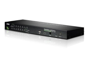 Switch KVM Aten, conectori 1 x SPHD-18 Male (Yellow), Daisy-chain In: 1 x DB-25 Female (Black), Daisy chain Out: 1 x DB-25 Male (Black), port KVM: 16 x SPHD-15/17 Female (Yellow), negru