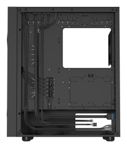 Carcasa GENESIS DIAXID 605F Mid Tower NEGRU, Tempered Glass, Sloturi Expansiune 7, Drive Bays: 2x3.5" 3x2.5", Ventilatoare Suportate: 8 (spate: 1x120mm, fata: 3x120mm sau 3x140mm, sus: 2x120mm sau 2x140mm, jos: 2x120mm), Ventilatoare Incluse: 5 (spate: - Img 5