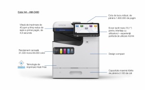 Epson Multifunctional color Inkjet A4 AM-C400, (Print, Scan, Copy) Tehnologie DURABrite™ Ultra, Duplex automat, Viteza printare: 40ppm mono si color, Volum maxim lunar: 384.000 pagini, Viteza scanare: 50ipm, Scanare catre email, FTP, retea, USB, Formate - Img 5