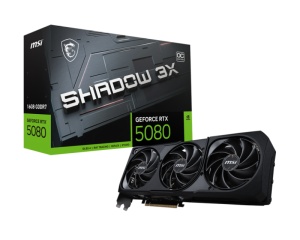 Placa Video MSI GEFORCE RTX 5080 SHADOW 3X OC 16GB GDDR7 256 bit, PCIE 5.0, 3x DP 1x HDMI