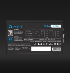 Sursa Aqirys Pulsar, 80 PLUS White, RGB, 550 W - Img 4