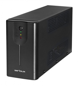 UPS Serioux Line Interactive 1500LI, Led, capacitate 1500VA/900W, 4 prize Schuko , baterie 12 V / 8.0 Ah × 2, timp mediu de functionare pe baterii 8 min - 50% sarcina, management USB/RJ45, software inclus