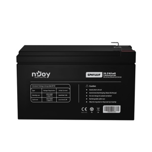Acumulator nJoy GP07122F 12V 23.51W/cell Battery Model GP07122F Voltage 12V Power (1,65V/cell@15 min) 23.51W/cell Type VRLA - maintanance free Designed Floating Life 3~5 years Nominal Operating Temp. Range 25o C ± 3o C Terminal F2 terminal -Faston Tab - Img 3