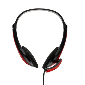 Casti cu micr. Spacer, cu fir, multimedia, 2x Jack 3.5mm, microfon pe brat, driver 40mm, 20Hz-20000Hz, 1.8m, rosu si negru - Img 2