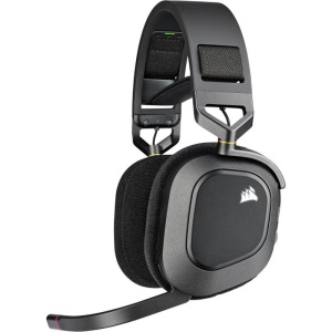 Casti Gaming Head-band Corsair HS80 RGB, Wireless, Negru