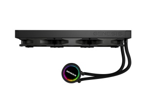Cooler Procesor GENESIS HYDRA 360 ARGB NEGRU, dimensiune radiator 397x120x27mm, 3 ventilatoare ARGB, Viteza ventilatoare: 500-1550 RPM, Airflow ventilatoare: 80 CFM, Suport AMD: AM4/AM5, suport INTEL: LGA 1151/1156/1150/1200/1700/1851 - Img 3