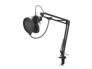 Microfon Genesis Radium 400 G2 Studio, tip condenser, model cardioid, suport fix, conectivitate USB-C, USB-A, raspuns in frecventa 20 - 20000 Hz, sensibilitate -29 dB, lungime cablu 250 cm, negru