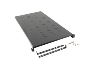Poliță fixă 19" 1200 mm negru (1U / 483x910 mm, max. 25 kg, prindere în 4 puncte)