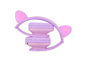 PowerLocus Casti pentru copii wireless Kids Cat Ears Purple/Pink - Img 3