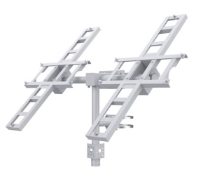Suport dublu pentru panouri solare 2x VIGI 90W, din otel galvanizat, unghi de reglare manual: 5°~55°, stalp compatibil: Ø80-160 mm, greutate: 20kg.