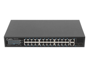 Switch 24x 100 Mb PoE+ / 2x combo, rack 19", Gigabit Ethernet, 250W