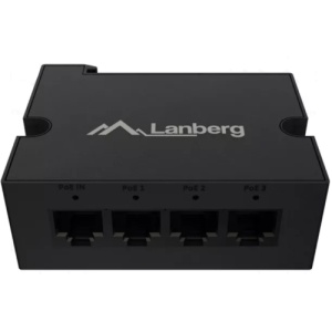 Switch Lanberg DIN-FE4-AT-30W, 4 porturi 1000BASE-T PoE+, Unmanaged, maxiumum network link speed 100 Mbps, chipset Realtek - RTL8305NB, standar PoE 802.3at, 802.3af