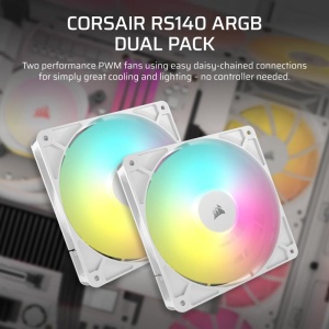Ventilatoare Carcasa CORSAIR RS140 2x140mm ARGB ALB - Img 6
