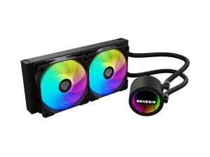 Cooler Procesor GENESIS HYDRIA 240 ARGB NEGRU, dimensiune radiator 276x120x27mm, 2 ventilatoare ARGB, Viteza ventilatoare: 500-1550 RPM, Airflow ventilatoare: 80 CFM, Suport AMD: AM4/AM5, suport INTEL: LGA 1151/1156/1150/1200/1700/1851 - Img 2