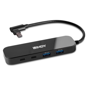Hub Lindy 4 porturi, interfata USB 3.2 Gen2, latime de banda suportata 10 Gbps, power delivery 3.0 pana la 100W (20V 5A), chipset VL102+, GL3590, negru - Img 5