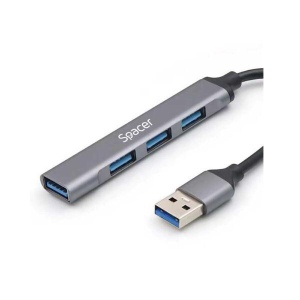 Hub USB SPACER SPHB-USB-4U-01 USB-C, 4 porturi, Gri
