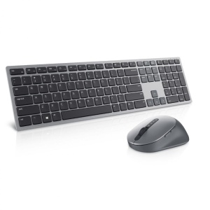 Kit Wireless tastatura si mouse Dell KM7321W, taste numerice, Gri