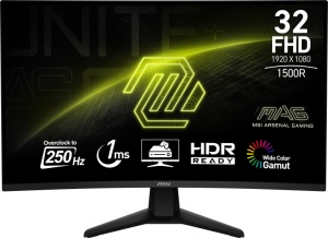 Monitor Consumer MSI MAG 32C6X, 31.5", 1920 x 1080 pixeli, Black