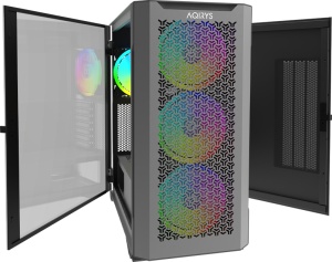 Carcasa AQIRYS AQUILLA, RGB, Mid Tower, Black - Img 4