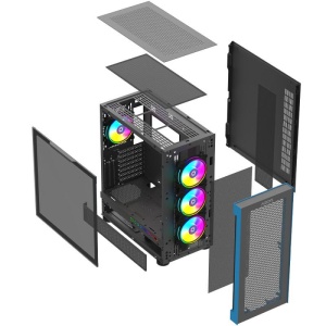 Carcasa AQIRYS Sargas, RGB, Mid Tower, Black - Img 6