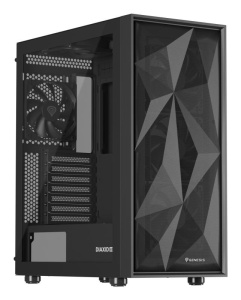 Carcasa GENESIS DIAXID 605F Mid Tower NEGRU, Tempered Glass, Sloturi Expansiune 7, Drive Bays: 2x3.5" 3x2.5", Ventilatoare Suportate: 8 (spate: 1x120mm, fata: 3x120mm sau 3x140mm, sus: 2x120mm sau 2x140mm, jos: 2x120mm), Ventilatoare Incluse: 5 (spate: - Img 8