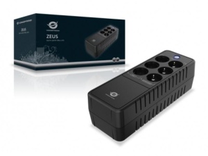 Conceptronic ZEUS05E 650VA 360W UPS, Schuko x 6 (3x surge protection 3x surge protection & battery backup), RJ45 In/Out, AVR, 110 x 309 x 84 mm - Img 8