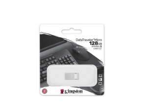 Memorie USB Flash Drive Kingston 128GB Data Traveler Micro, USB 3.2 Gen1, Metalic - Img 3