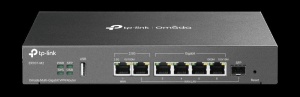 "Omada Multi-Gigabit VPN Router PORT: 1× 2.5G RJ45 WAN Port, 1× 2.5G RJ45 WAN/LAN Port, 1× Gigabit SFP WAN/LAN Port, 4× Gigabit RJ45 WAN/LAN Ports, 1× USB 2.0 port FEATURE: Integration with Omada SDN Controller, Support SSL VPN, OpenVPN and IPsec/ PPTP/