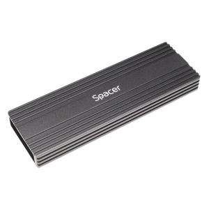 Rack extern SPACER, pt. SSD M.2 PCIe NVME, interfata PC USB 3.1 Type C, Striat, aluminiu, negru