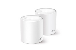 TP-Link AX3000 whole home mesh Wi-Fi 6 System, Deco X50(2-pack); Standarde Wireless: IEEE 802.11ax/ac/n/a 5 GHz, IEEE 802.11ax/n/b/g 2.4 GHz, 3 LAN/WAN Gigabit Ethernet Ports, 1 GHz Dual-Core CPU, 2 x internal antennas per Deco unit, 2402 Mbps (5 GHz), - Img 1