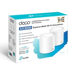TP-Link AX3000 whole home mesh Wi-Fi 6 System, Deco X50(2-pack); Standarde Wireless: IEEE 802.11ax/ac/n/a 5 GHz, IEEE 802.11ax/n/b/g 2.4 GHz, 3 LAN/WAN Gigabit Ethernet Ports, 1 GHz Dual-Core CPU, 2 x internal antennas per Deco unit, 2402 Mbps (5 GHz), - Img 11