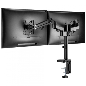 Brat de birou pentru monitor Neomounts, poate sustine 2 monitoare cu diagonala display 17-27", suporta pana la 14kg per monitor, full motion, +45°, -45° inclinatie, +90°, -90° swivel, +180°, -180° rotatie, VESA min 75x75, VESA max 100x100, reglabil pe - Img 3