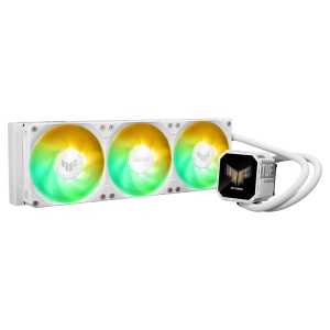 Cooler Procesor ASUS TUF GAMING LC III 360 ARGB LCD ALB, marime radiator 397mm, 3x120mm, viteza ventilatoare 650-2600 RPM +/- 10%, Suport AMD: AM5 AM4, suport INTEL: LGA 1851/1700/1200