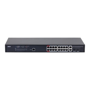 Dahua Managed Switch 18 porturi, 16 porturi POE, Gigabit, Port 1-16:16 × 10M/100M/1000MBase-T (PoE), Port 17-18:2 × 10M/100M/1000MBase-T (uplink) (combo), Port 17-18:2 × 1000M SFP (uplink)(combo), 1 × Console port, Managed L2, Capacitate switch: 56 Gbps, - Img 4