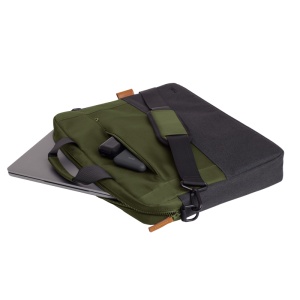 Geanta laptop Trust Lisboa, pentru laptopuri cu diagonala pana in 15.6", 2 compartimente, material POM, RPET Polyester, RPET, volum 2.1 L, verde - Img 4