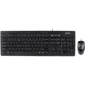 Kit Wired tastatura si mouse A4TECH KRS-8372, taste numerice, Negru