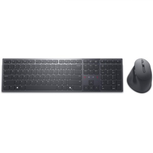 Kit Wireless tastatura si mouse Dell KM900, taste numerice, Gri