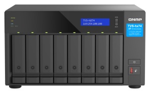 NAS QNAP H874 8-Bay, CPU Intel® Core™ i7 12-core 20-thread Processor, RAM 32GB (2x 16GB) DDR4 SODIMM (Max. 64GB), 8 x 2.5"/3.5" SATA 6Gbps + 2 x M.2 2280 NVMe HDD (neincluse), LAN: 2 x 2.5GbE (2.5G/1G/100M/10M), Tower, Single PSU, 350W, garantie 3 ani